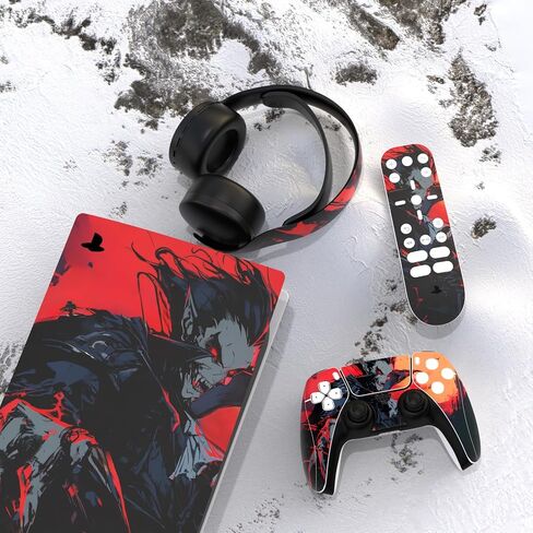 مجموعة كاملة من ملصقات الجلد من PlayVital Wood Grain لإصدار رقمي لوحدة التحكم ps5، ملصق من الفينيل غطاء لوحدة التحكم ps5 ومحطة الشحن وسماعة الرأس وجهاز التحكم عن بعد للوسائط in Kuwait