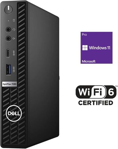 كمبيوتر Dell Optiplex 7080 Micro Computer Mini PC، Core i5-10500T حتى 3.8 جيجا هرتز (Beat i7-8700T)، ذاكرة الوصول العشوائي 16 جيجا، 1 تيرابايت SSD، WiFi، بلوتوث، Windows 11 (متجدد) in Saudi Arabia