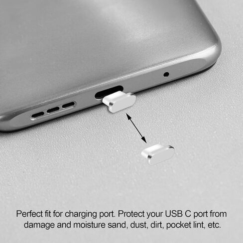 7PCS Dust Plug Set, Anti Dust Cover Charging Port Protector Cap with Cleaning Brush Compatible with USB Type-C Most Mobile Phone Devices(Black) in Saudi Arabia