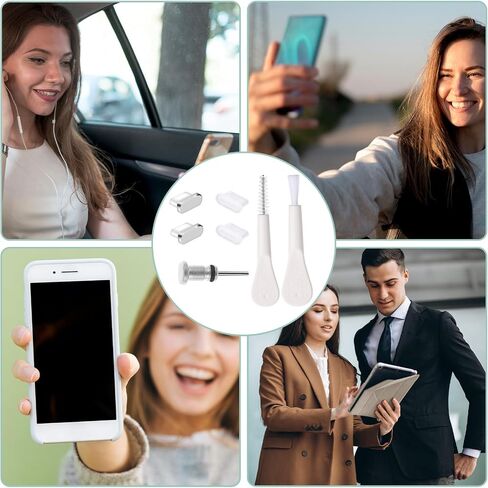 7PCS Dust Plug Set, Anti Dust Cover Charging Port Protector Cap with Cleaning Brush Compatible with USB Type-C Most Mobile Phone Devices(Black) in Saudi Arabia