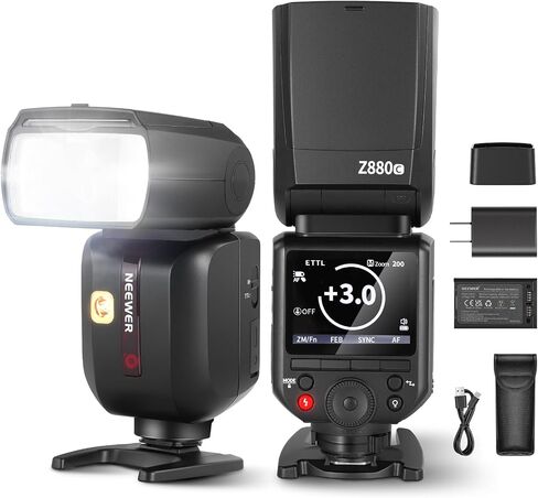 فلاش كاميرا NEEWER Z880-S 2.4G 76Ws TTL Speedlite متوافق مع Sony، واجهة مستخدم مطورة، مصباح تشكيل قابل للتعديل، مفتاح TTL/M سريع التبديل TCM، 1/8000s HSS 7.4V/2600mAh بطارية 480 فلاش طاقة كاملة in Saudi Arabia