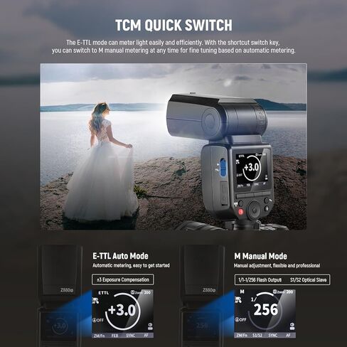 فلاش كاميرا NEEWER Z880-S 2.4G 76Ws TTL Speedlite متوافق مع Sony، واجهة مستخدم مطورة، مصباح تشكيل قابل للتعديل، مفتاح TTL/M سريع التبديل TCM، 1/8000s HSS 7.4V/2600mAh بطارية 480 فلاش طاقة كاملة in Saudi Arabia