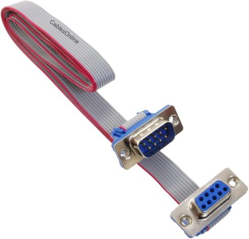 CablesOnline, 6-inches DB9 Male to DB9 Female 9-Conductor 28awg Straight-Through Serial RS232 Flat Ribbon Extension Cable, S-3F00 in Saudi Arabia