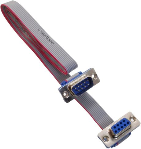 CablesOnline, 6-inches DB9 Male to DB9 Female 9-Conductor 28awg Straight-Through Serial RS232 Flat Ribbon Extension Cable, S-3F00 in Saudi Arabia