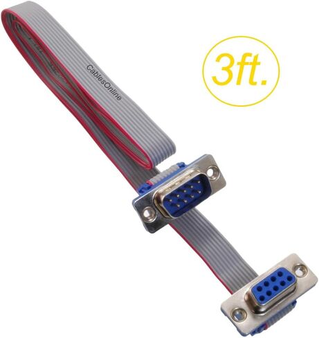 CablesOnline, 6-inches DB9 Male to DB9 Female 9-Conductor 28awg Straight-Through Serial RS232 Flat Ribbon Extension Cable, S-3F00 in Saudi Arabia