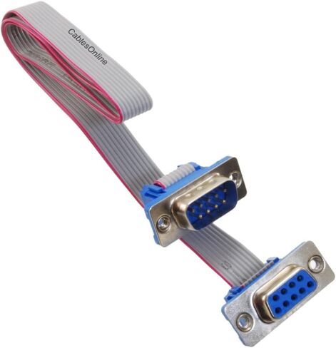 CablesOnline, 6-inches DB9 Male to DB9 Female 9-Conductor 28awg Straight-Through Serial RS232 Flat Ribbon Extension Cable, S-3F00 in Saudi Arabia