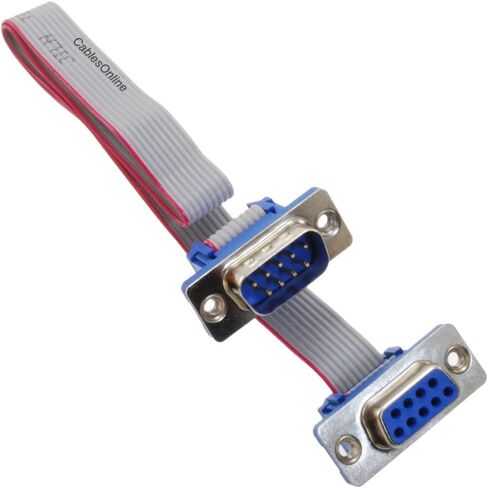 CablesOnline, 6-inches DB9 Male to DB9 Female 9-Conductor 28awg Straight-Through Serial RS232 Flat Ribbon Extension Cable, S-3F00 in Saudi Arabia