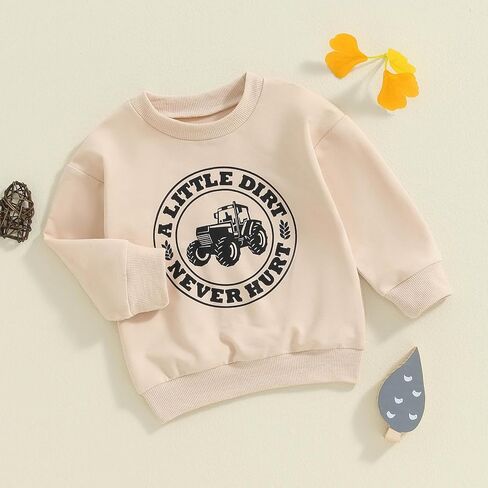 Toddler Baby Boy Sweatshirts Letter Embroidered Long Sleeve Baby Pullovers Tops Infant Fall Winter Casual Tops in Saudi Arabia