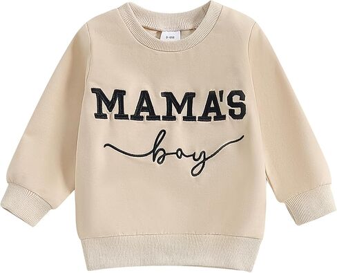 Toddler Baby Boy Sweatshirts Letter Embroidered Long Sleeve Baby Pullovers Tops Infant Fall Winter Casual Tops in Saudi Arabia