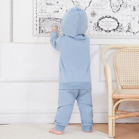 Toddler Baby Boy Clothes Fall Winter Outfits Embroidery Daddy's Mini Hoodie Sweatshirt & Joggers Pant Set in Saudi Arabia