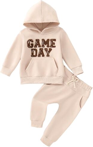 Toddler Baby Boy Clothes Fall Winter Outfits Embroidery Daddy's Mini Hoodie Sweatshirt & Joggers Pant Set in Saudi Arabia