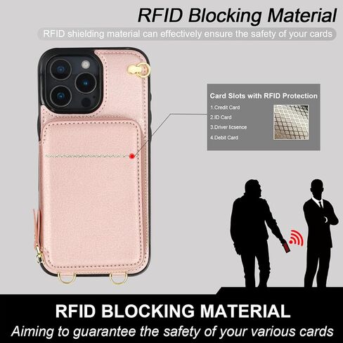 Bocasal Multi-Slot Crossbody Wallet Case for iPhone 16 Pro Max, Black in Saudi Arabia