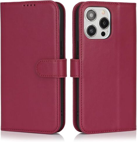 for iPhone 12 Case Wallet with Card Holder,iPhone 12 Wallet Case for Women Men,Leather Shockproof Magnetic Buckle Stand Flip Phone Case-Brown in Saudi Arabia