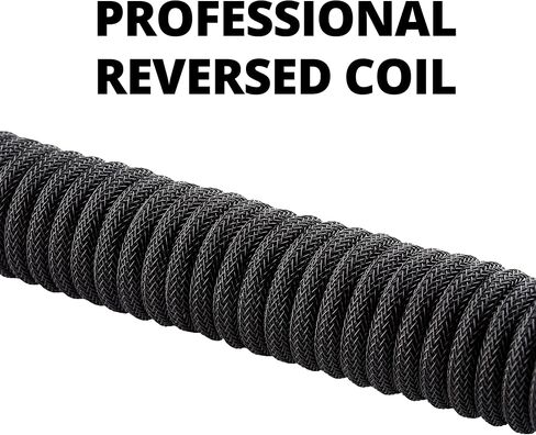 GUNMJO Pro Custom Coiled USB C Cable for Gaming Keyboard, Metal Aviator Mechanical Keyboard Cable with Right Straight Out Aluminum Aviator, 1.5M USB-C to USB-A, Carbon Black Color in Saudi Arabia