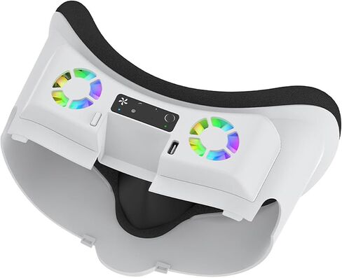 RGB Cooling Fan Compatible for Meta Quest 3 VR Headset Accessories Soft Breathable Face Cover Cushion Pad Foam Facial Interface Bracket Fan Cooler Air Circulation Light-Proof Nose Pad Replacement in Saudi Arabia