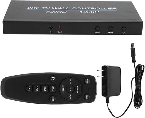 2X2 HDMI Video Wall Controller,1920 * 1080P Image Splicing Controller,HDMI 1.3 Input 4 HDMI Output,Large Dynamic Image Screen,110-240V (US) in Saudi Arabia