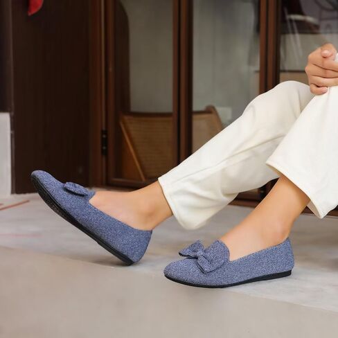 Women's Loafers Flats Bowknot Dressy Penny Shoes | Comfortable Slip-on Shoes, Business Casual Shoes, Round Closed-toe Design, Non-slip, Lightweight, Breathable, Flexible in Saudi Arabia