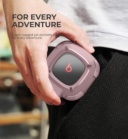 حافظة Dexnor متينة ممتصة للصدمات لجرابات Beats Fit Pro (2021) مع قفل آمن وغطاء شفاف مقاوم للصدمات مع حلقة تسلق وحلقة مفاتيح لـ Beats Fit Pro 2021 أسود in Kuwait
