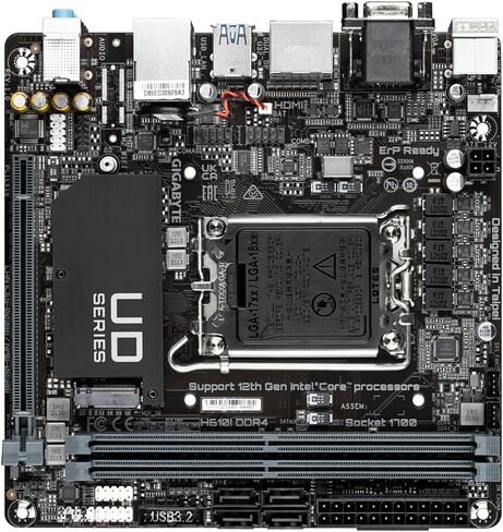 اللوحة الأم Gigabyte H610I DDR4 - تدعم وحدات المعالجة المركزية Intel Core 14th، 4+1+1 Hybrid Digital VRM، حتى 3200 ميجا هرتز DDR4 (OC)، 1xPCIe 3.0 M.2، GbE LAN، USB 3.2 Gen 1 in Saudi Arabia