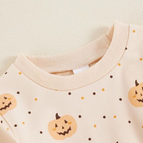 Toddler Baby Girl Halloween Outfit Long Sleeve Cute Print Sweatshirt Shirt Tops + Pants Fall Winter Clothes Set in Kuwait