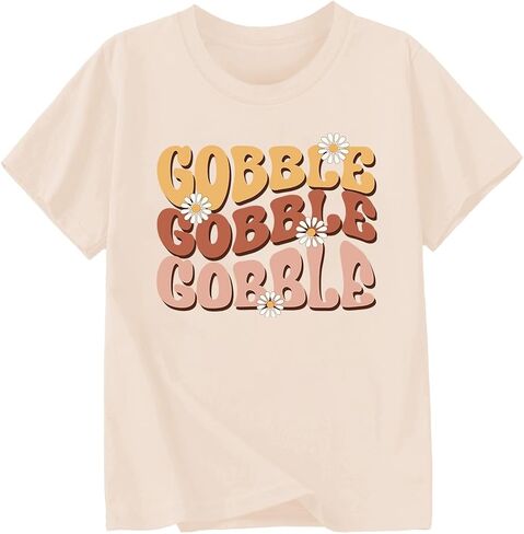 Toddler Girls Thanksgiving Shirts Turkey Pumpkin T Shirt Cotton Short Sleeve Halloween Tops 1-10 Years in Kuwait