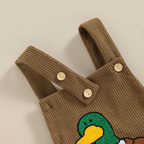 Duck Hunting Baby Boy Girl Clothes Mallard Duck Embroidery Romper Sleeveless Corduroy Overalls Jumpsuit Farm Outfit in Saudi Arabia