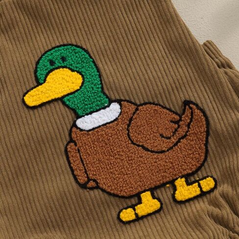 Duck Hunting Baby Boy Girl Clothes Mallard Duck Embroidery Romper Sleeveless Corduroy Overalls Jumpsuit Farm Outfit in Saudi Arabia