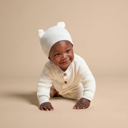 by Gerber Unisex Baby Sweater Knit Romper & Hat Set in Saudi Arabia