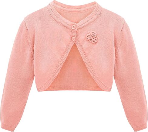 Lilax Baby Girls' Long Sleeve Cardigan Shrug, Button Closure Bolero in Kuwait