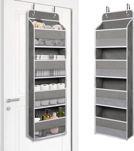 Heavy Duty Over Door Organizer, Wall Mount Hanging Organizer Storage with 4 Large Capacity Pockets, Closet Bathroom Nursery Bedroom Dorm, Toys Cosmetics Sundries and Baby Essentials, Black in Saudi Arabia
