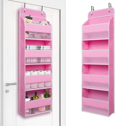 Heavy Duty Over Door Organizer, Wall Mount Hanging Organizer Storage with 4 Large Capacity Pockets, Closet Bathroom Nursery Bedroom Dorm, Toys Cosmetics Sundries and Baby Essentials, Black in Saudi Arabia
