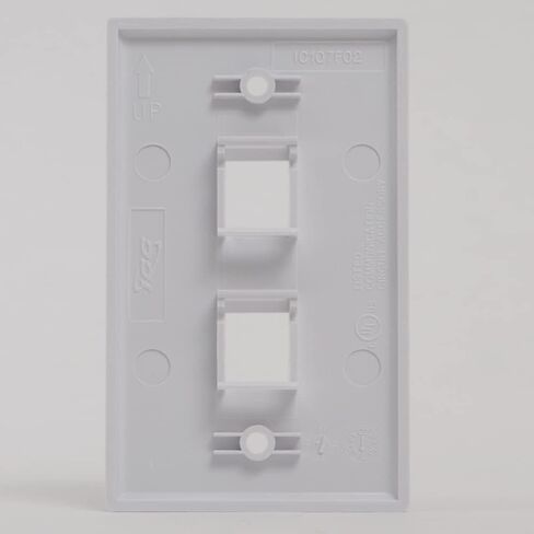 ICC Single Gang 1-Port Classic Faceplate for EZ and HD Style Keystone Connectors, Wallplate for Networking and Home Installations, Durable and Easy to Install, White, 25-Pack in Saudi Arabia