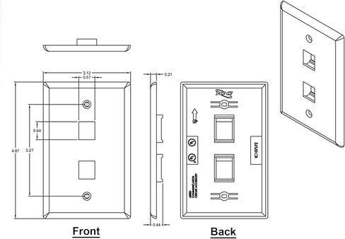 ICC Single Gang 1-Port Classic Faceplate for EZ and HD Style Keystone Connectors, Wallplate for Networking and Home Installations, Durable and Easy to Install, White, 25-Pack in Saudi Arabia