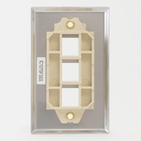 ICC Single Gang 1-Port Classic Faceplate for EZ and HD Style Keystone Connectors, Wallplate for Networking and Home Installations, Durable and Easy to Install, White, 25-Pack in Saudi Arabia