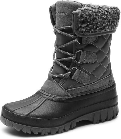 DREAM PAIRS Women's Winter Duck Boots Mid Calf Warm Insulated Faux Fur Lined Waterproof Lace Up Snow Boots in Saudi Arabia