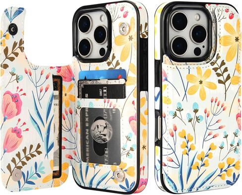 HAOPINSH for iPhone 16 Pro Case Wallet with Card Holder, White Leopard Cheetah Pattern Back Flip Folio PU Leather Kickstand Card Slots Case for Women Girls, Double Magnetic Clasp Shockproof Case 6.3" in Kuwait