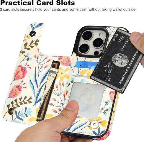 HAOPINSH for iPhone 16 Pro Case Wallet with Card Holder, White Leopard Cheetah Pattern Back Flip Folio PU Leather Kickstand Card Slots Case for Women Girls, Double Magnetic Clasp Shockproof Case 6.3" in Kuwait