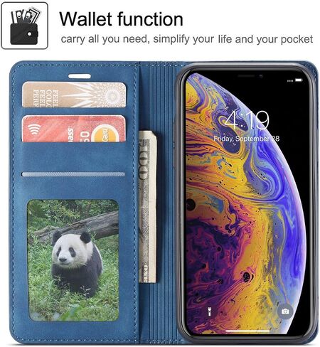 QLTYPRI Wallet Case for iPhone XR, 3 Card Holders, Black in Saudi Arabia