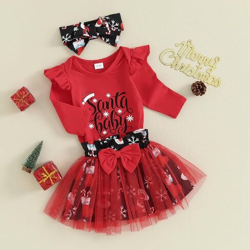 Karwuiio Baby Girl First Halloween Outfit Long Sleeve Romper Tops with Tulle Skirt 3Pcs Infant Fall Clothes Sets in Saudi Arabia