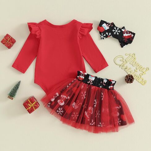 Karwuiio Baby Girl First Halloween Outfit Long Sleeve Romper Tops with Tulle Skirt 3Pcs Infant Fall Clothes Sets in Saudi Arabia