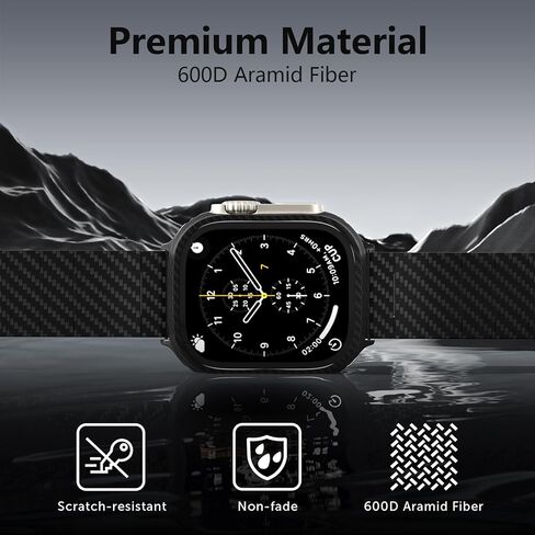 حافظة LULULOOK متوافقة مع Apple Watch Ultra 2/ Ultra 49 مم، حافظة صلبة من ألياف الكربون الأراميد غطاء حماية رفيع للغاية لساعة iWatch 49 مم in Kuwait
