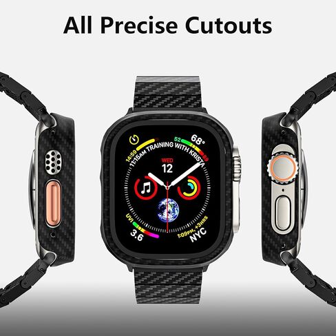 حافظة LULULOOK متوافقة مع Apple Watch Ultra 2/ Ultra 49 مم، حافظة صلبة من ألياف الكربون الأراميد غطاء حماية رفيع للغاية لساعة iWatch 49 مم in Kuwait