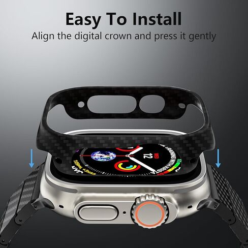 حافظة LULULOOK متوافقة مع Apple Watch Ultra 2/ Ultra 49 مم، حافظة صلبة من ألياف الكربون الأراميد غطاء حماية رفيع للغاية لساعة iWatch 49 مم in Kuwait