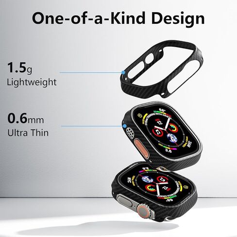 حافظة LULULOOK متوافقة مع Apple Watch Ultra 2/ Ultra 49 مم، حافظة صلبة من ألياف الكربون الأراميد غطاء حماية رفيع للغاية لساعة iWatch 49 مم in Kuwait