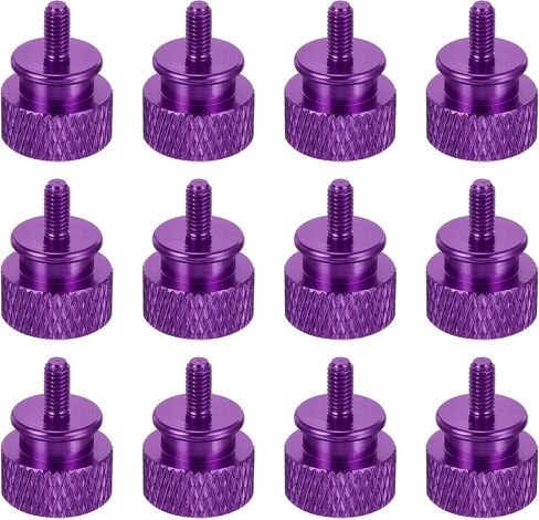 MECCANIXITY 12pcs M3x10mm Knurled Thumb Screw Computer Case Threaded Hand Tighten Screws Aluminum Alloy for PC Case, Black in Saudi Arabia