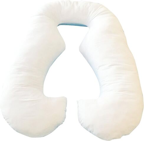 C Shaped Pregnancy Pillow, Expectant Mom Maternity Essential Belly, HIPS, Legs & Back Support for Sleeping with Removable Cover, White in Saudi Arabia