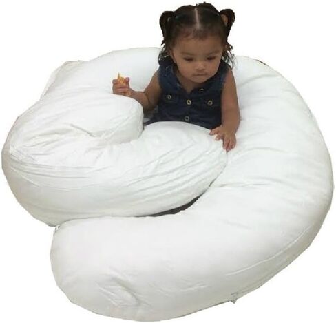 C Shaped Pregnancy Pillow, Expectant Mom Maternity Essential Belly, HIPS, Legs & Back Support for Sleeping with Removable Cover, White in Saudi Arabia