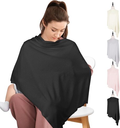 MVUOCR Breathable Nursing Cover, Breastfeeding Cover for Women, Privacy Nursing Covers Up for Breastfeeding, Multi-Use Ponchy Nursing Covers, Scarf, Shawl (Grey) in Saudi Arabia