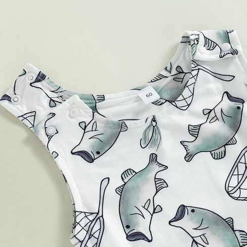 Infant Boy Outfits Baby Boy Cute Cartoon Sleeveless Romper Jumpsuit Top in Kuwait