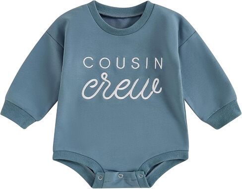 Frietlebird Newborn Baby Boy Fall Winter Clothes Oversized Sweatshirt Romper Long Sleeve Bubble Romper 0 3 6 9 12 18 Months in Saudi Arabia